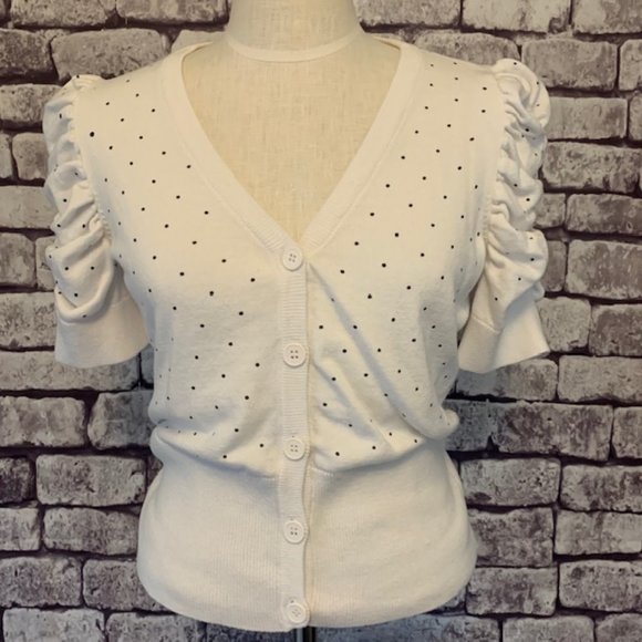 Worthington Sweaters - Worthington Polka Dot Cardigan Size L